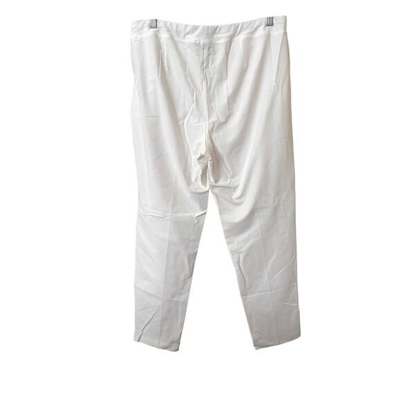 EILEEN FISHER Crepe Slim Ankle‎ Pant White Large - Picture 3 of 6
